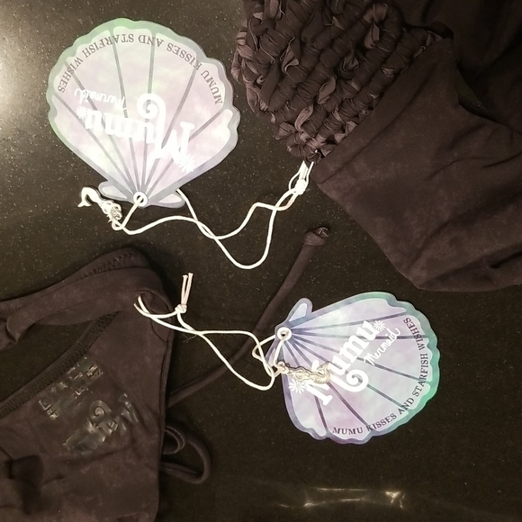 💕SHOW ME YOUR MUMU💕 Himalayan High Neck Top + Shoreline Macrame Bottom Black M - Picture 9 of 11